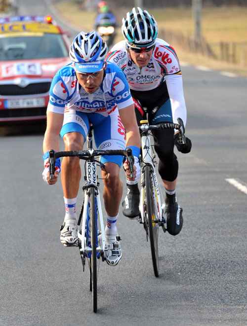 Yann Huguet and Jurgen Roelandts escape, Paris-Nice 2010, stage three