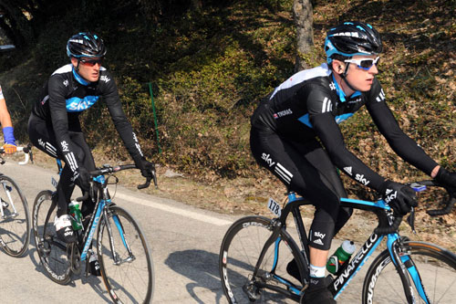 Geraint Thomas and Steve Cummings, Paris-Nice 2010, stage five Geraint Thomas and Steve Cummings, Paris-Nice 2010, stage five