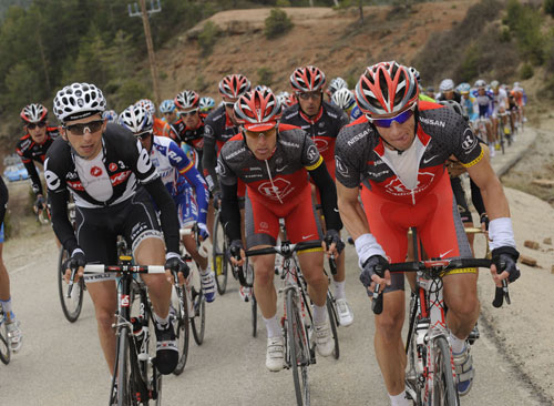 Jason McCartney, Xavier Tondo and Levi Leipheimer, Tour of Catalonia 2010, stage three Jason McCartney, Xavier Tondo and Levi Leipheimer, Tour of Catalonia 2010, stage three