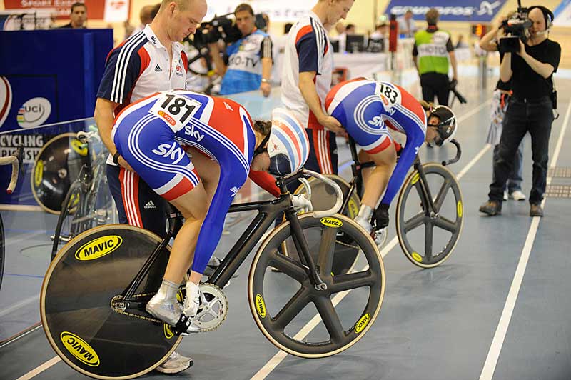 Victoria Pendleton Jessica Varnish sprint 2010 world track championships Copenhagen.jpg victoria pendleton, jessica varnish, women's sprint, track worlds, world champs, 2010, copenhagen