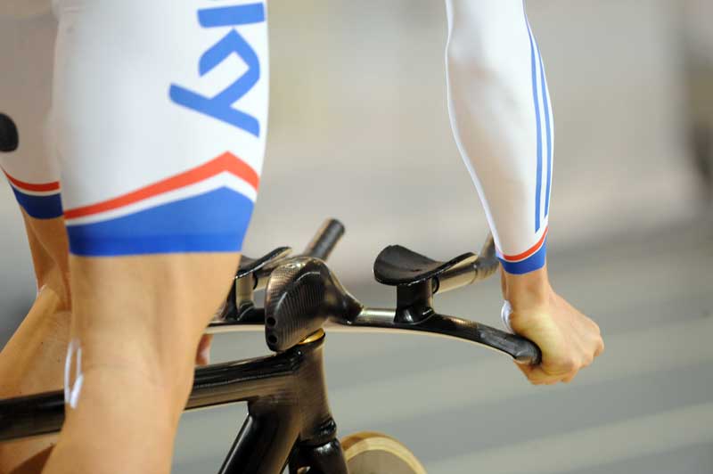 Great Britain team pursuit quartet start 2010 world track championships Copenhagen.jpg track world championships, track worlds, 2010, track champs, copenhagen, chris hoy, victoria pendleton, great britain