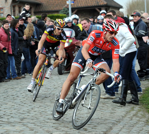 Fabian Cancellara and Tom Boonen, Tour of Flanders 2010 Fabian Cancellara and Tom Boonen, Tour of Flanders 2010