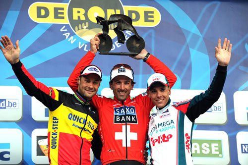Boonen, Cancellara, Gilbert, Tour of Flanders 2010 Boonen, Cancellara, Gilbert, Tour of Flanders 2010
