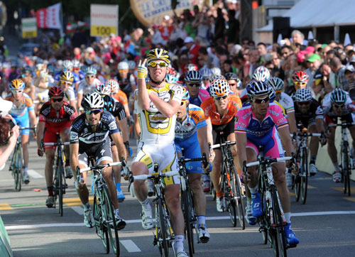 Mark Cavendish wins, Tour de Romandie 2010, stage 2