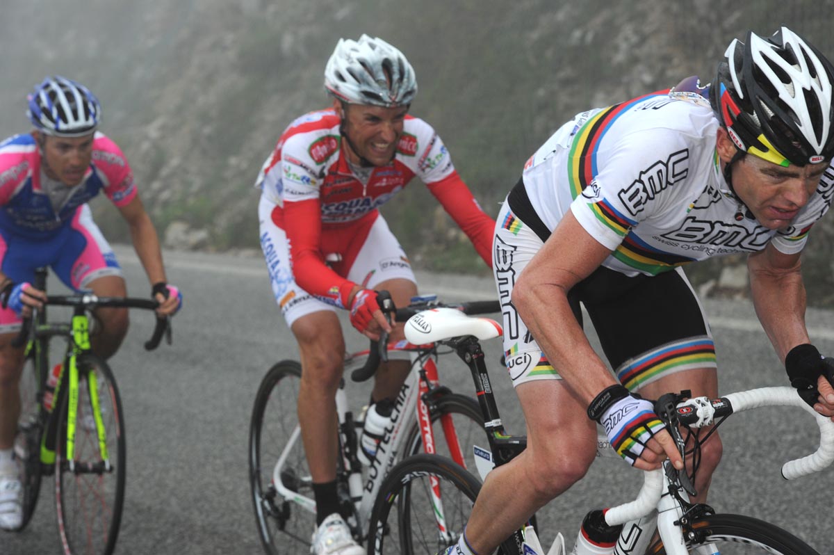 Cadel Evans, Stefano Garzelli and Damiano Cunego, Giro d'Italia 2010, stage eight