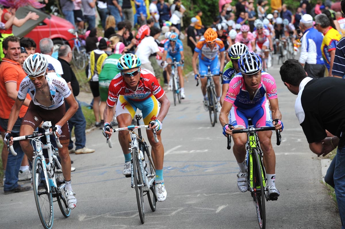 Cunego, Gadret and Vinokourov, Giro d'Italia 2010, stage 15