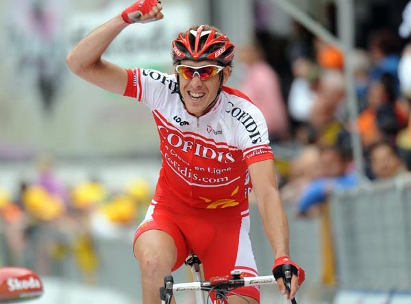 Damien Monier wins, Giro d'Italia 2010, stage 17 Damien Monier wins, Giro d'Italia 2010, stage 17