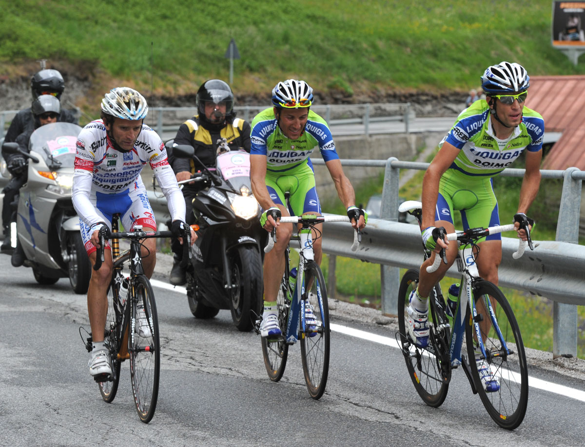 Vincenzo Nibali, Ivan Basso and Michele Scarponi, Giro d'Italia 2010, stage 19 Vincenzo Nibali, Ivan Basso and Michele Scarponi, Giro d'Italia 2010, stage 19