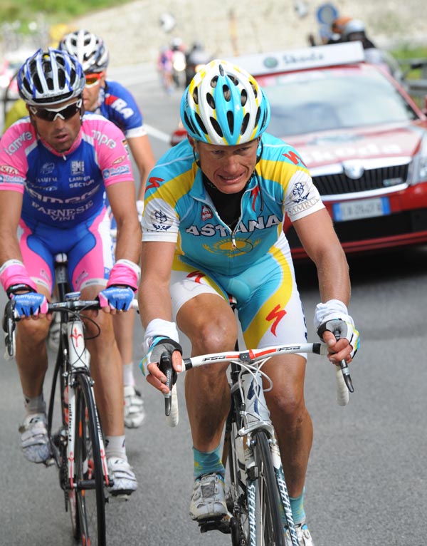 Daniele Righi and Alexandre Vinokourov escape, Giro d'Italia 2010, stage 20
