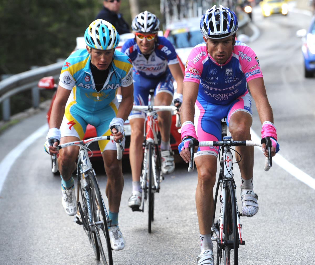 Daniele Righi and Alexandre Vinokourov, Giro d'Italia 2010, stage 20