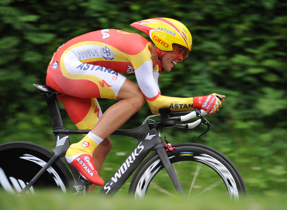 Alberto Contador wins Criterium du Dauphine 2010, prologue Alberto Contador wins Criterium du Dauphine 2010, prologue