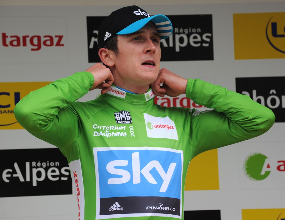 Geraint Thomas leads points classificaiton, Criterium du Dauphine 2010, stage 3 ITT Geraint Thomas leads points classificaiton, Criterium du Dauphine 2010, stage 3 ITT