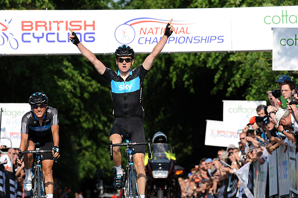 Geraint Thomas wins, British road race national championships 2010 Geraint Thomas wins, British road race national championships 2010