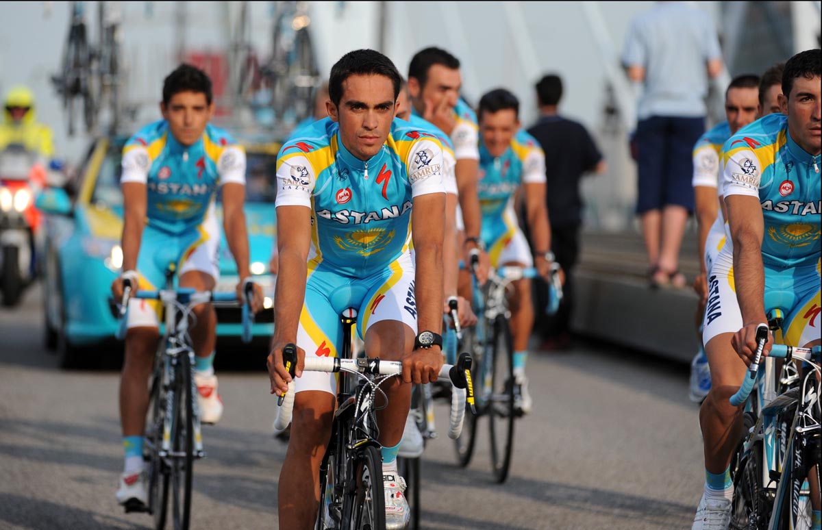 Alberto Contador and Astana, Tour de France 2010, team presentation, Rotterdam, 1 July 2010