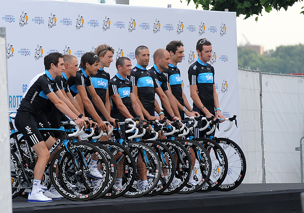 Team Sky Tour de France 2010 team presentation Rotterdam.jpg tour de france, tour, tour de france 2010, team presentation