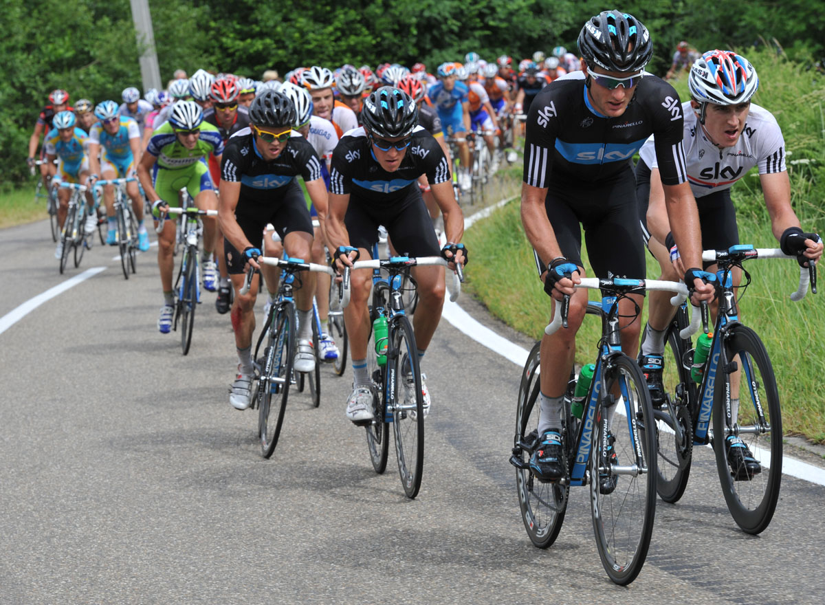 Team Sky chase, Tour de France 2010 stage 2 Team Sky chase, Tour de France 2010 stage 2