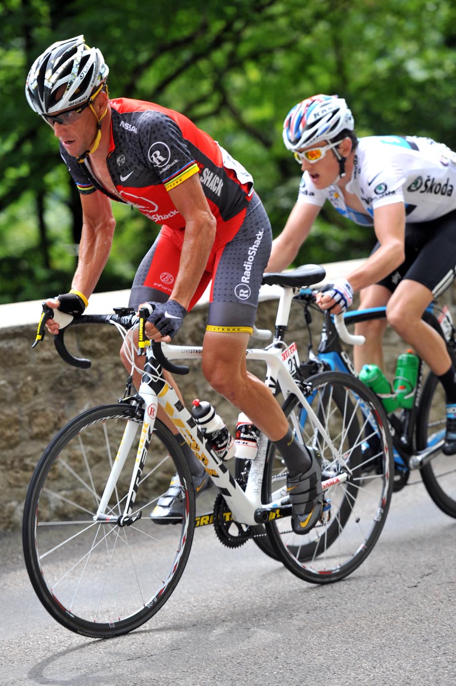 Lance Armstrong and Geraint Thomas, Tour de France 2010, stage 7