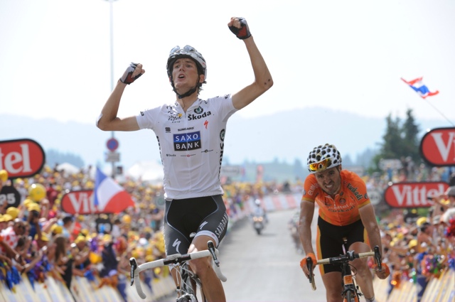 Andy Schleck wins, Tour de France 2010, stage 8 Andy Schleck wins, Tour de France 2010, stage 8