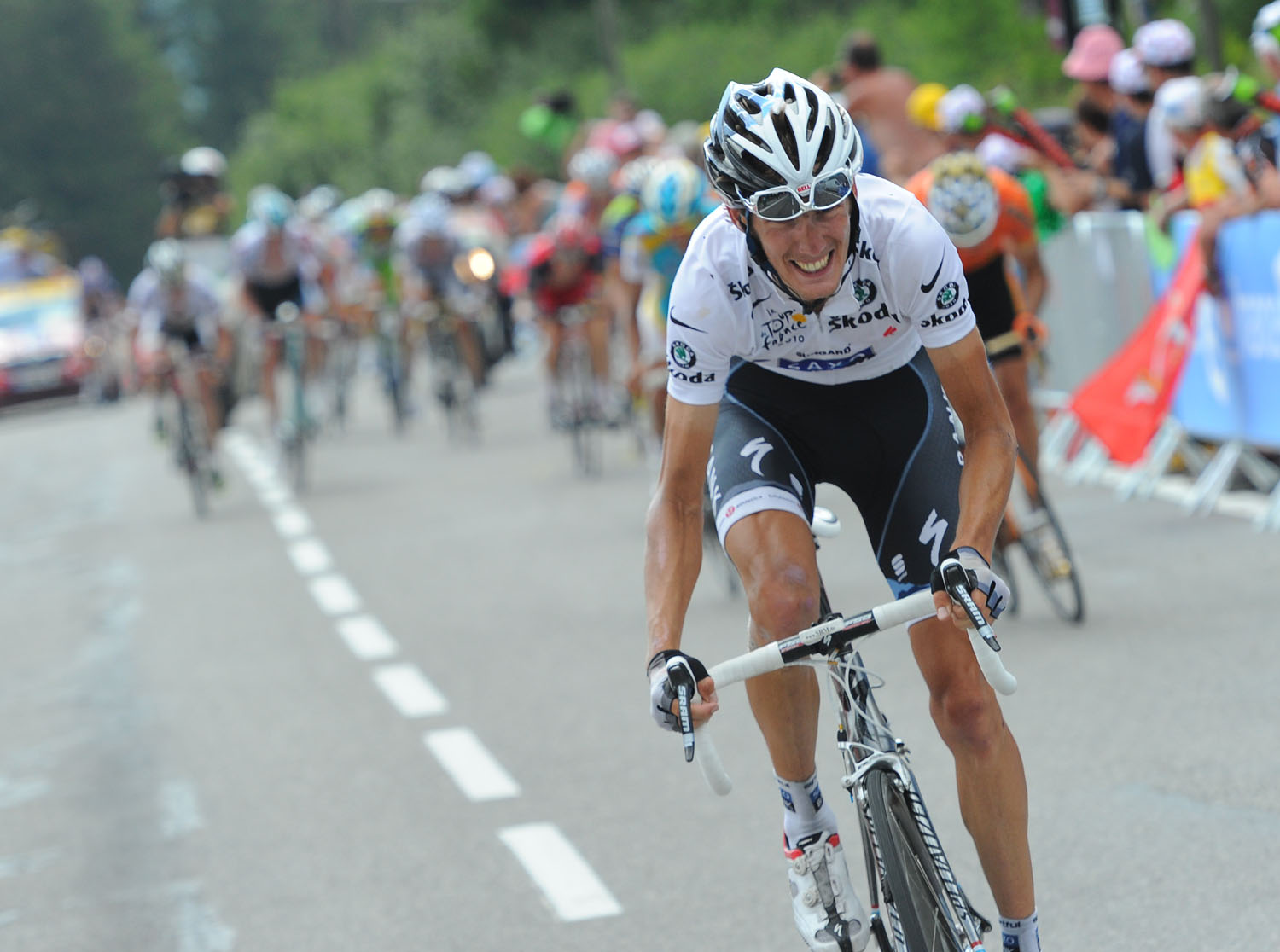 Andy Schleck attacks, Tour de France 2010, stage 8 Andy Schleck attacks, Tour de France 2010, stage 8