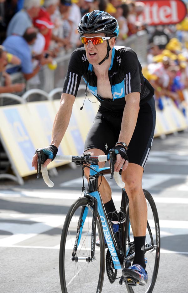Bradley Wiggins finishes, Tour de France 2010, stage 8 Bradley Wiggins finishes, Tour de France 2010, stage 8