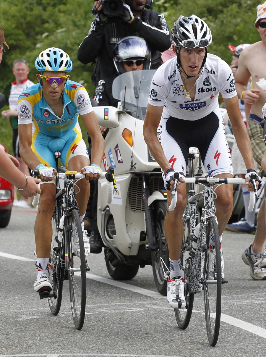 Andy Schleck and Alberto Contador, Tour de France 2010, stage 9