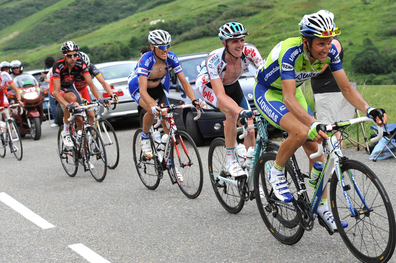 Ivan Basso chases, Tour de France 2010, stage 9