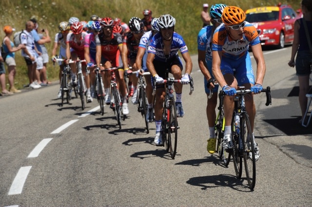 Ryder Hesjedal leads escape, Tour de France 2010, stage 12