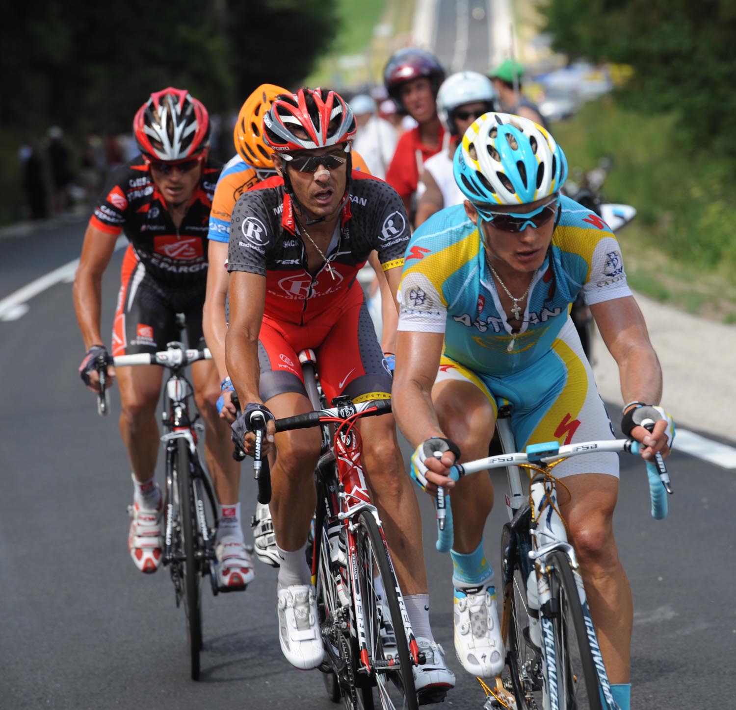 Alexandre Vinokourov leads, Tour de France 2010, stage 12