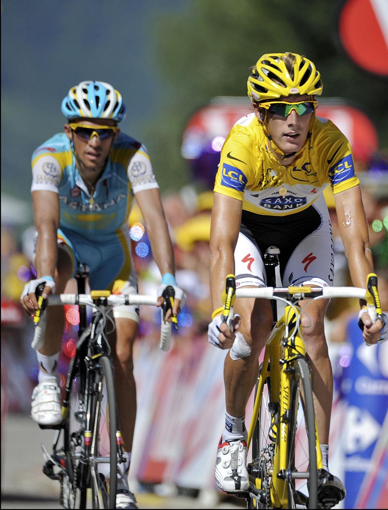 Andy Schleck and Alberto Contador, Tour de France 2010, stage 14