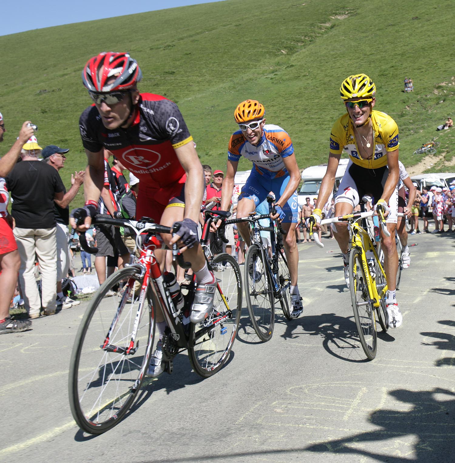 Levi Leipheimer and Andy Schleck, Tour de France 2010, stage 15