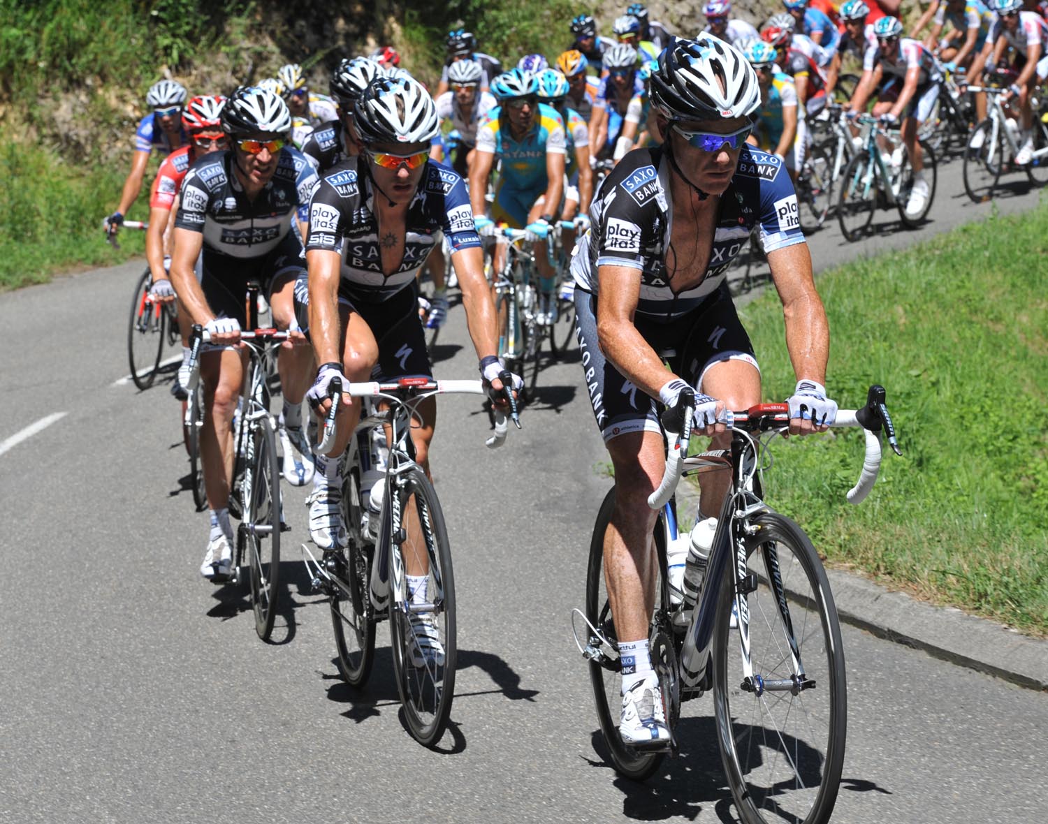 Saxo Bank chases, Tour de France 2010, stage 15