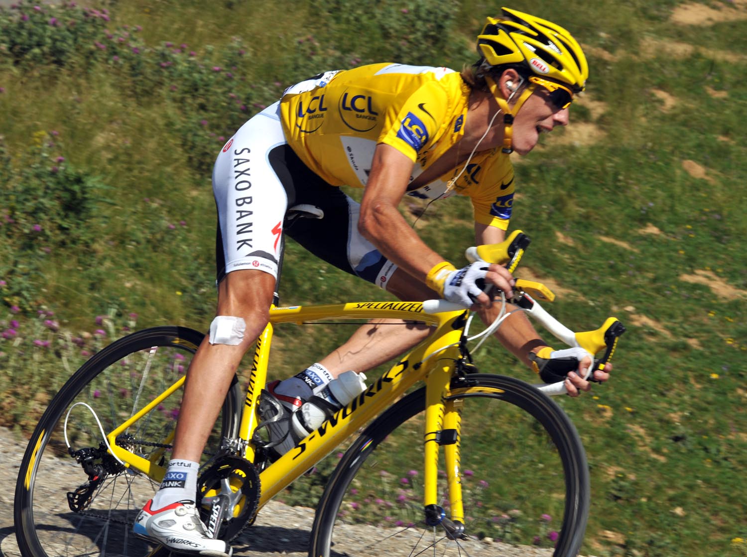 Andy Schleck chases, Tour de France 2010, stage 15