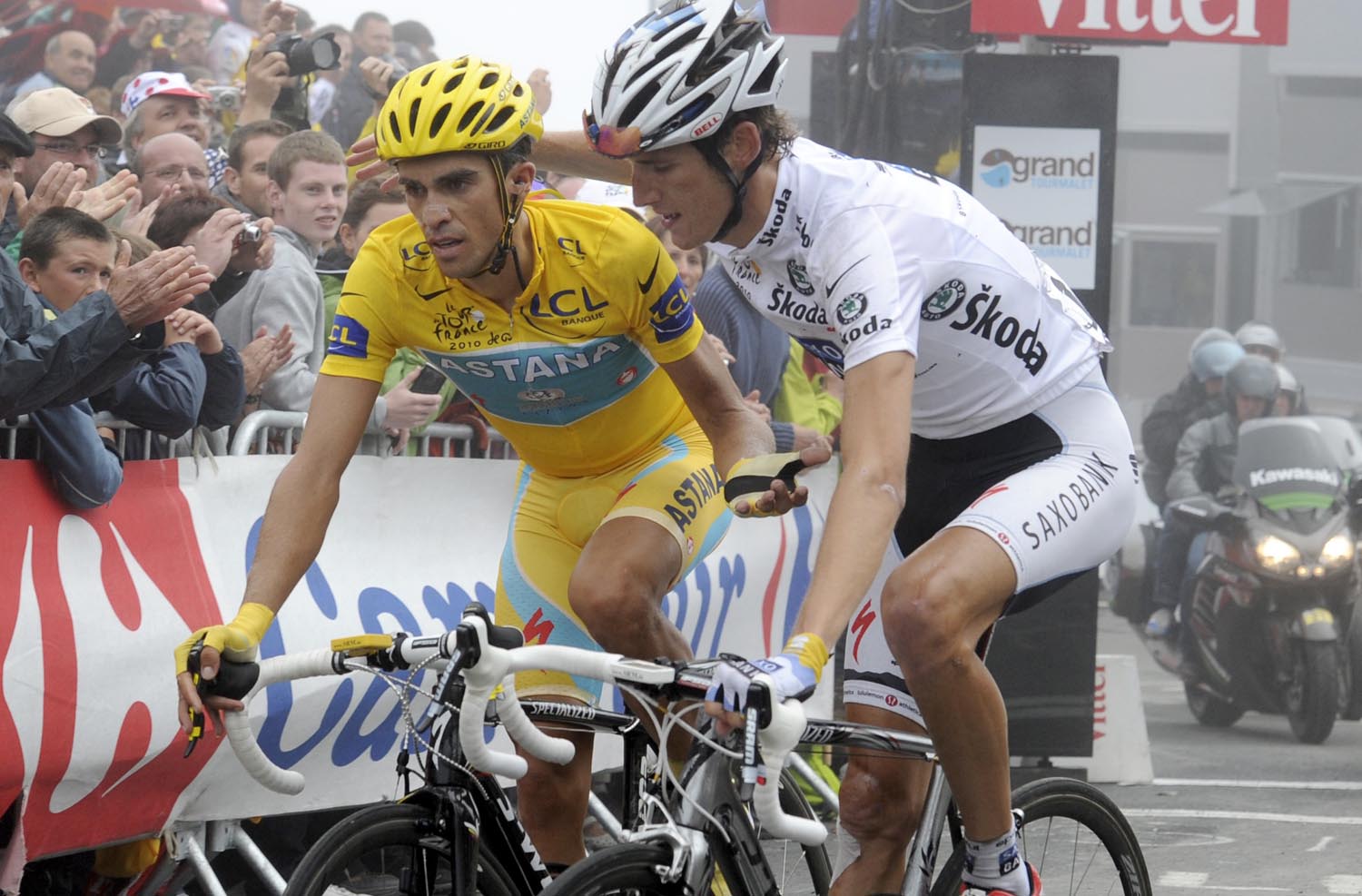 Andy Schleck and Alberto Contador, Tour de France 2010, stage 17 Andy Schleck and Alberto Contador, Tour de France 2010, stage 17