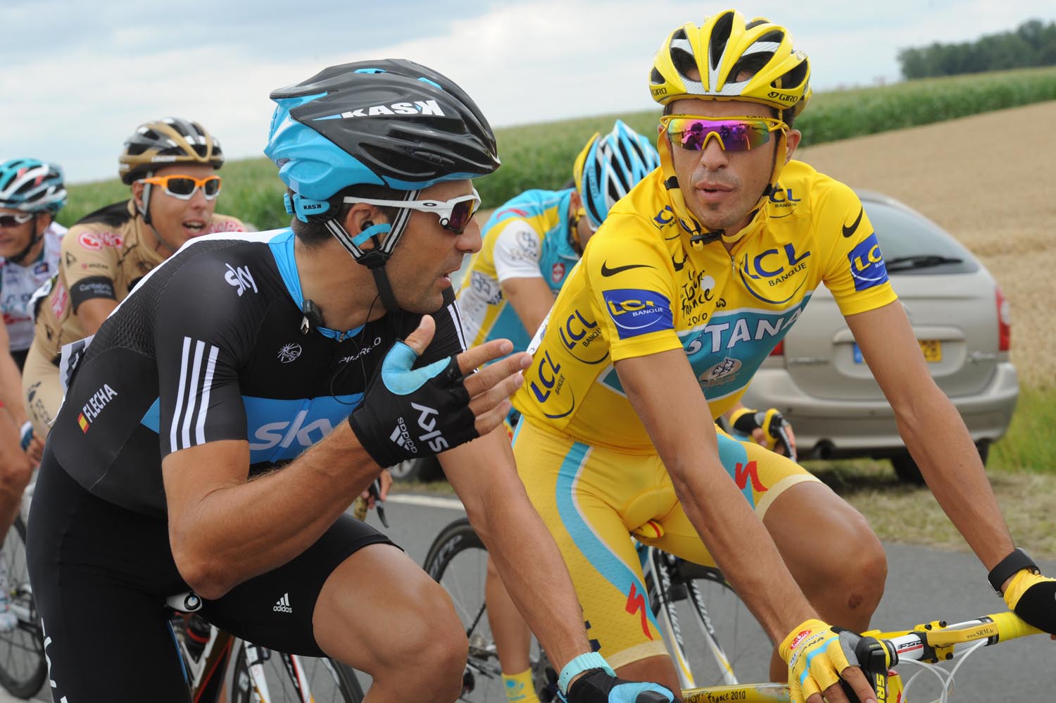 Juan Antonio Flecha and Alberto Contador, Tour de France 2010, stage 20