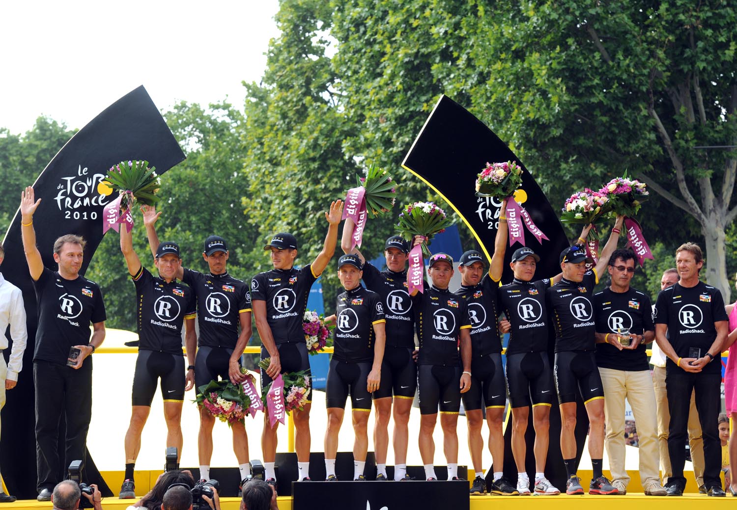 RadioShack, team winners, Tour de France 2010, stage 20 RadioShack, team winners, Tour de France 2010, stage 20