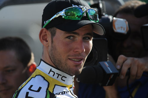 Mark Cavendish after winning stage 18, Andy Jones at the Tour de France 2010 Mark Cavendish after winning stage 18, Andy Jones at the Tour de France 2010