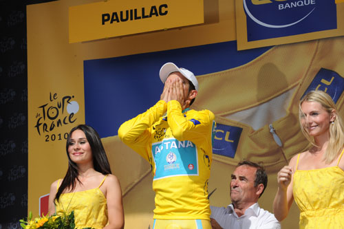 Alberto Contador after stage 19 TT, Andy Jones at the Tour de France 2010 Alberto Contador after stage 19 TT, Andy Jones at the Tour de France 2010