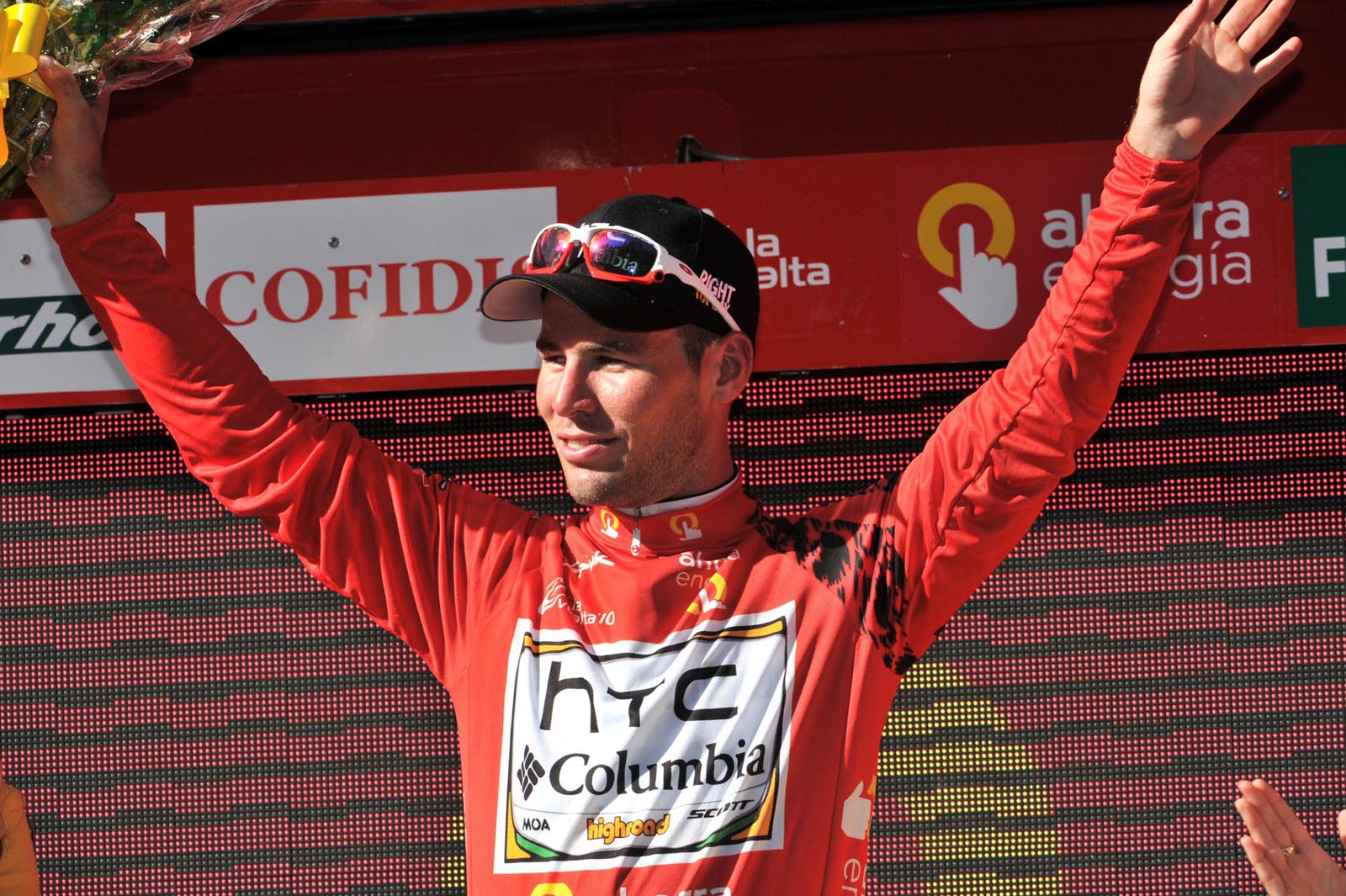 Mark Cavendish, race leader, Vuelta a Espana 2010, stage two Mark Cavendish, race leader, Vuelta a Espana 2010, stage two