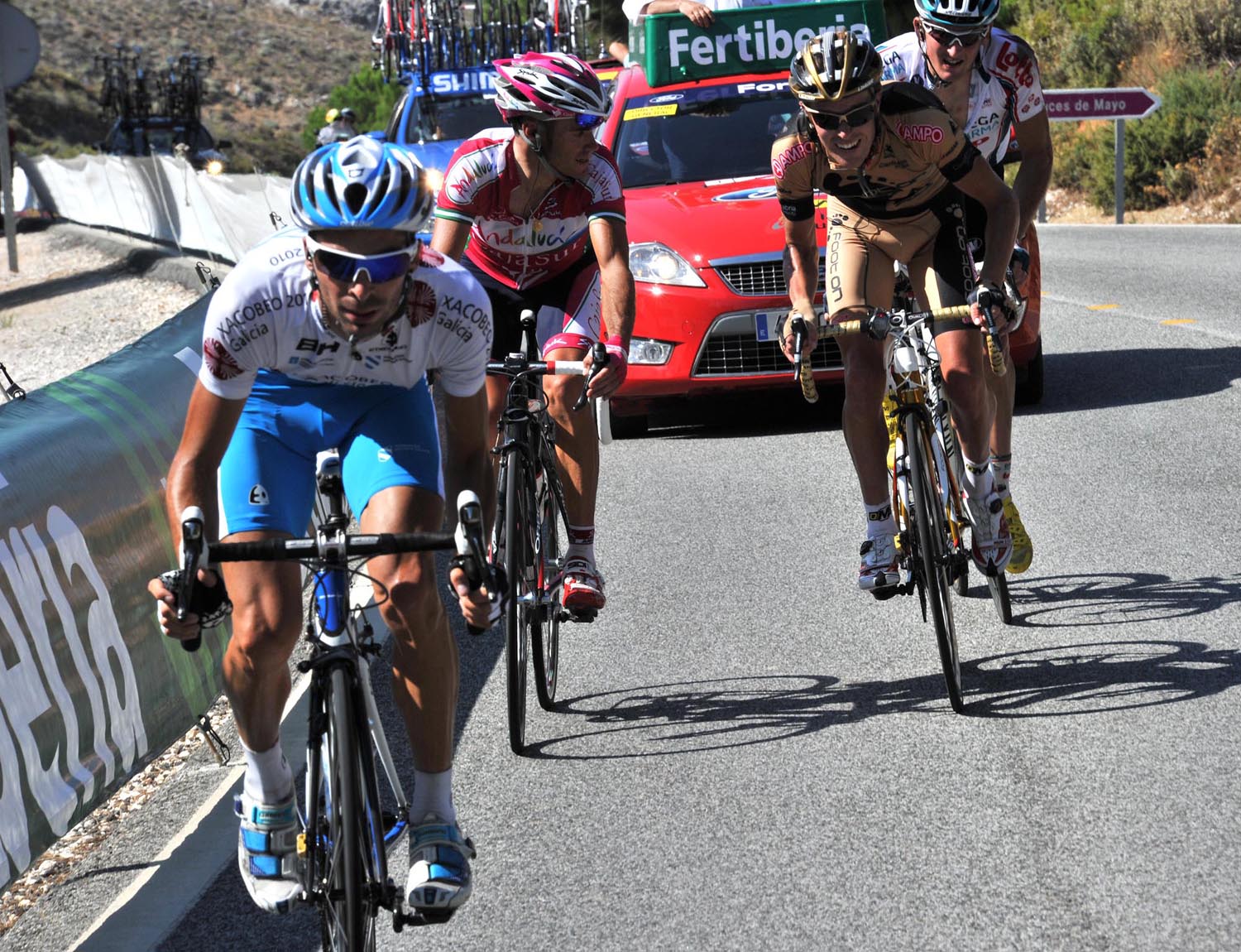 Marcos Garcia late attack, Vuelta a Espana 2010, stage two Marcos Garcia late attack, Vuelta a Espana 2010, stage two