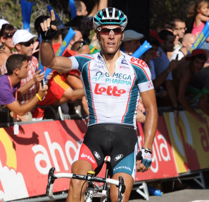 Philippe Gilbert wins Vuelta a Espana 2010 stage three Philippe Gilbert wins Vuelta a Espana 2010 stage three