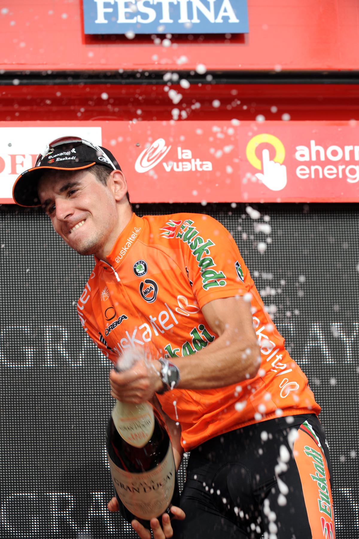 Igor Anton celebrates his stage win, Vuelta a Espana 2010, stage four