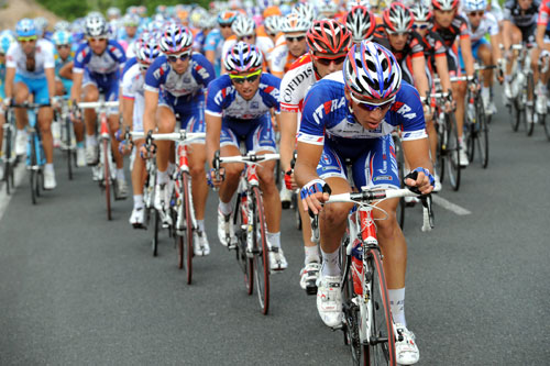 Katusha chase, Vuelta a Espana 2010, stage six