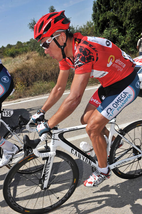 Philippe Gilbert suffers, Vuelta a Espana 2010, stage 8