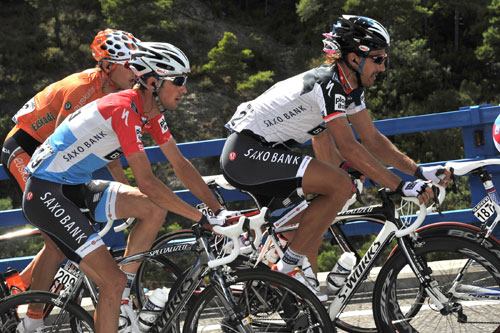 Fabian Cancellara and Frank Schleck, Vuelta a Espana 2010, stage 11
