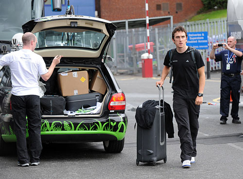 Geraint Thomas arrives, Tour of Britain 2010, race launch Geraint Thomas arrives, Tour of Britain 2010, race launch