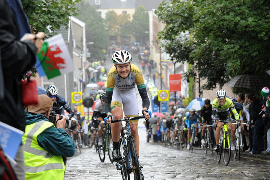 Travis Meyer on Constitution Hill, Tour of Britain 2010, stage 3