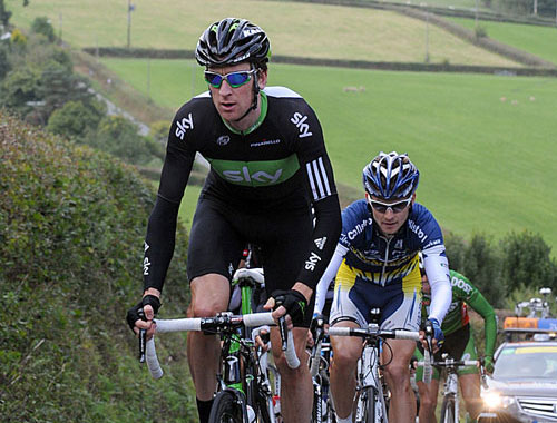 Bradley Wiggins in break, Tour of Britain 2010, stage five