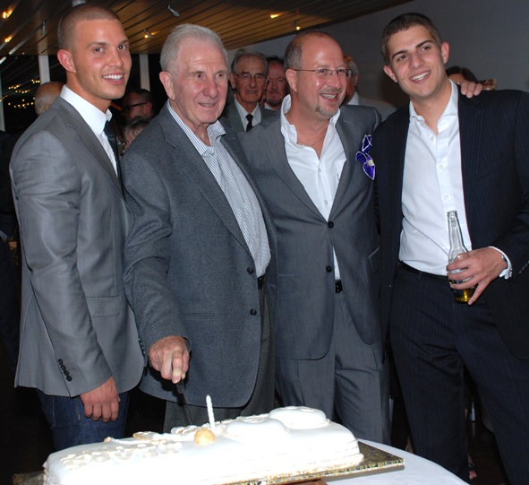 Monty cuts the cake