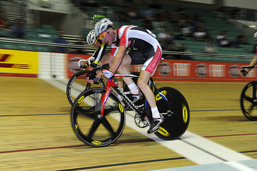 George Atkins in points race, British national track championships 2010