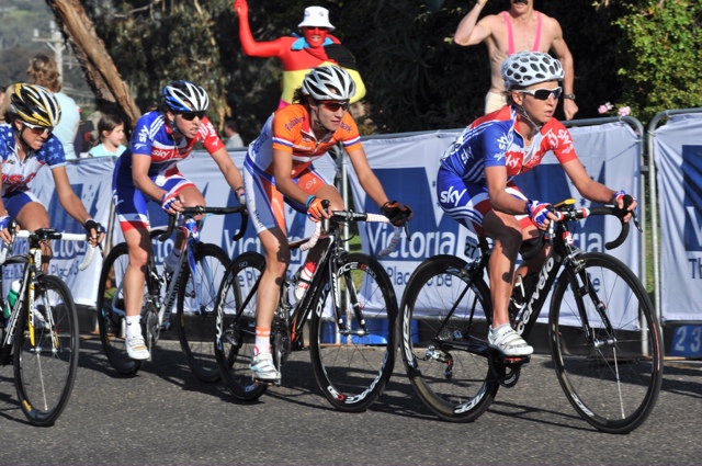 Emma Pooley and Marinanne Vos, World Championships 2010, women's road race Emma Pooley and Marinanne Vos, World Championships 2010, women's road race